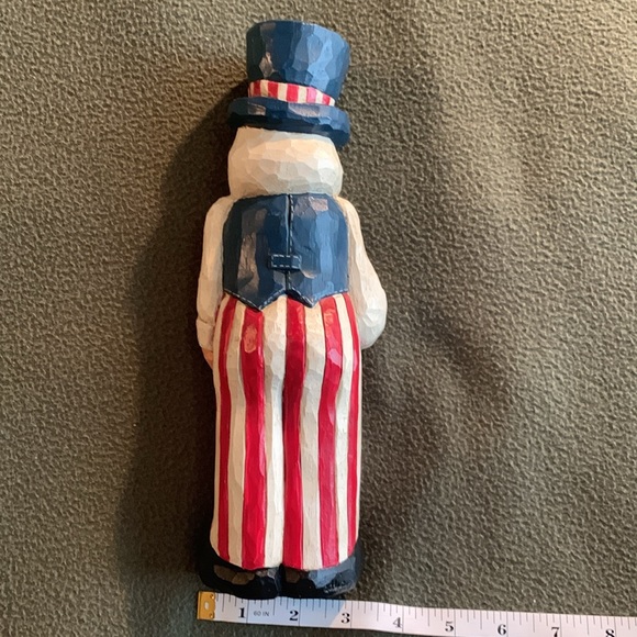 Midwest of Cannon Falls wooden Uncle Sam. Approx 4” x 11”.  Comes w/ flags - Picture 5 of 9
